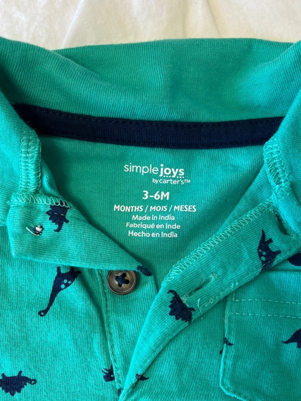 Carter's Dino Mix One-Piece Pajama Set in Teal, Olive, Gray, White